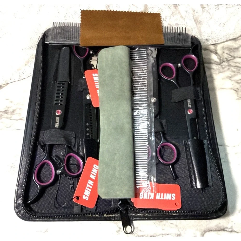 7.0 inches Professional Dog Grooming 4 Scissors Set w/ 2 Combs (3054)